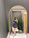 LACİVERT PUANTİYELİ ELBİSE