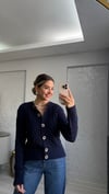 LACİVERT SAÇ ÖRGÜ HIRKA