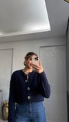 LACİVERT SAÇ ÖRGÜ HIRKA