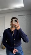 LACİVERT SAÇ ÖRGÜ HIRKA