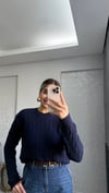 LACİVERT SAÇ ÖRGÜ KAZAK