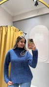 LACİVERT TAŞ İŞLEMELİ KAZAK 