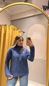 LACİVERT TAŞ İŞLEMELİ KAZAK 