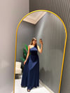 LACİVERT TEK OMUZ ELBİSE 