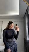 LACİVERT TRANSPARAN BLUZ