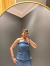 MAVİ PAYETLİ BÜSTİYER