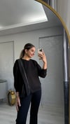 MODAL SİYAH FERMUARLI SWEAT