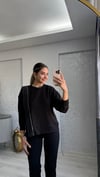 MODAL SİYAH FERMUARLI SWEAT