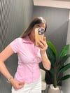PEMBE BAĞLAMALI GÖMLEK