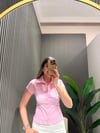 PEMBE BAĞLAMALI GÖMLEK
