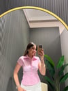 PEMBE BAĞLAMALI GÖMLEK