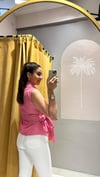 PEMBE ÇİZGİLİ KOLSUZ GÖMLEK