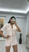 PEMBE KISA KOL BLAZER 