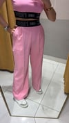 PEMBE LASTİKLİ PALAZZO