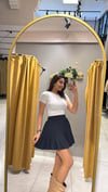 PİLELİ LACİVERT ŞORT ETEK