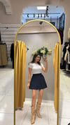 PİLELİ LACİVERT ŞORT ETEK