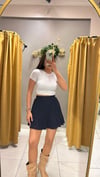 PİLELİ LACİVERT ŞORT ETEK