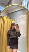 SAÇ ÖRGÜLÜ MADONNA TRİKO KAZAK KAHVE