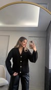 SİYAH GOLD DÜĞMELİ HIRKA