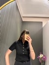 SİYAH GOLD DÜĞMELİ TRİKO