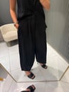 SİYAH KETEN ŞALVAR PANTOLON 