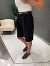 SİYAH KETEN ŞORT 