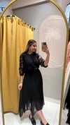 SİYAH KIRIŞIK ETEK 
