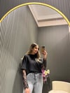 SİYAH KOLLARI DANTELLİ BLUZ 