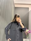 SİYAH MODAL ÇİZGİLİ GÖMLEK 