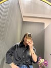 SİYAH MODAL ÇİZGİLİ GÖMLEK 
