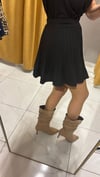 SİYAH PİLELİ ŞORT ETEK 