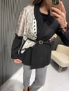 SİYAH ŞAL VE KEMERLİ BLAZER CEKET 