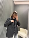SİYAH ŞAL VE KEMERLİ BLAZER CEKET 