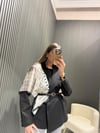 SİYAH ŞAL VE KEMERLİ BLAZER CEKET 