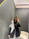 SİYAH ŞAL VE KEMERLİ BLAZER CEKET 