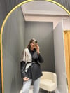 SİYAH ŞAL VE KEMERLİ BLAZER CEKET 