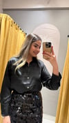 SİYAH SATEN GÖMLEK 