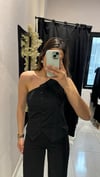 SİYAH TEK OMUZ YELEK