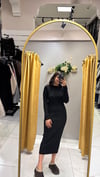 SİYAH TRİKO KAYIK YAKA ELBİSE