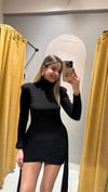 SİYAH VATKALI  KUYRUKLU ELBİSE