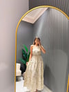 TEK OMUZ DESENLİ ELBİSE 
