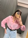 TRANSPARAN PEMBE GÖMLEK 