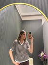 V YAKA ÇİZGİLİ TRİKO
