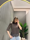 VATKALI KAHVE DANTELLİ T-SHİRT 