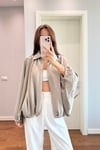 AÇIK YEŞİL SATEN BOMBER CEKET