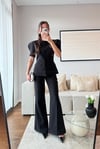 BALON KOL CEKET PANTOLON TAKIM-SİYAH