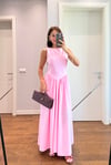 BEL DETAYLITASARIM ELBİSE-PEMBE