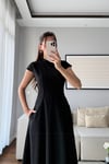 BELDEN OTURTMALI MAXİ EKBİSE-SİYAH