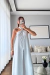 BOYUNDAN BAĞLAMALI PANTOLON TAKIM-GRİ