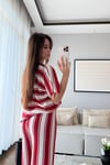ÇİZGİLİ İKİLİ PANTOLON TAKIM